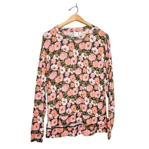 BP Women’s Oversized Colorful Floral Print‎ Lightweight Sweater Top Small S